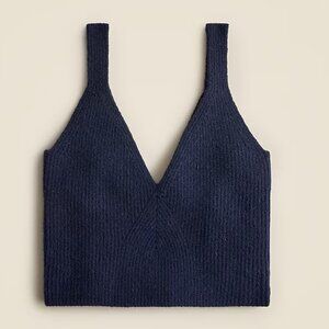 J.CREW Cashmere-blend Cropped Sweater-Tank Navy Small